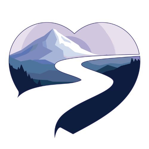 The Hood River Naturopathic Logo - An image of Mount Hood in a heart with a river running through it.