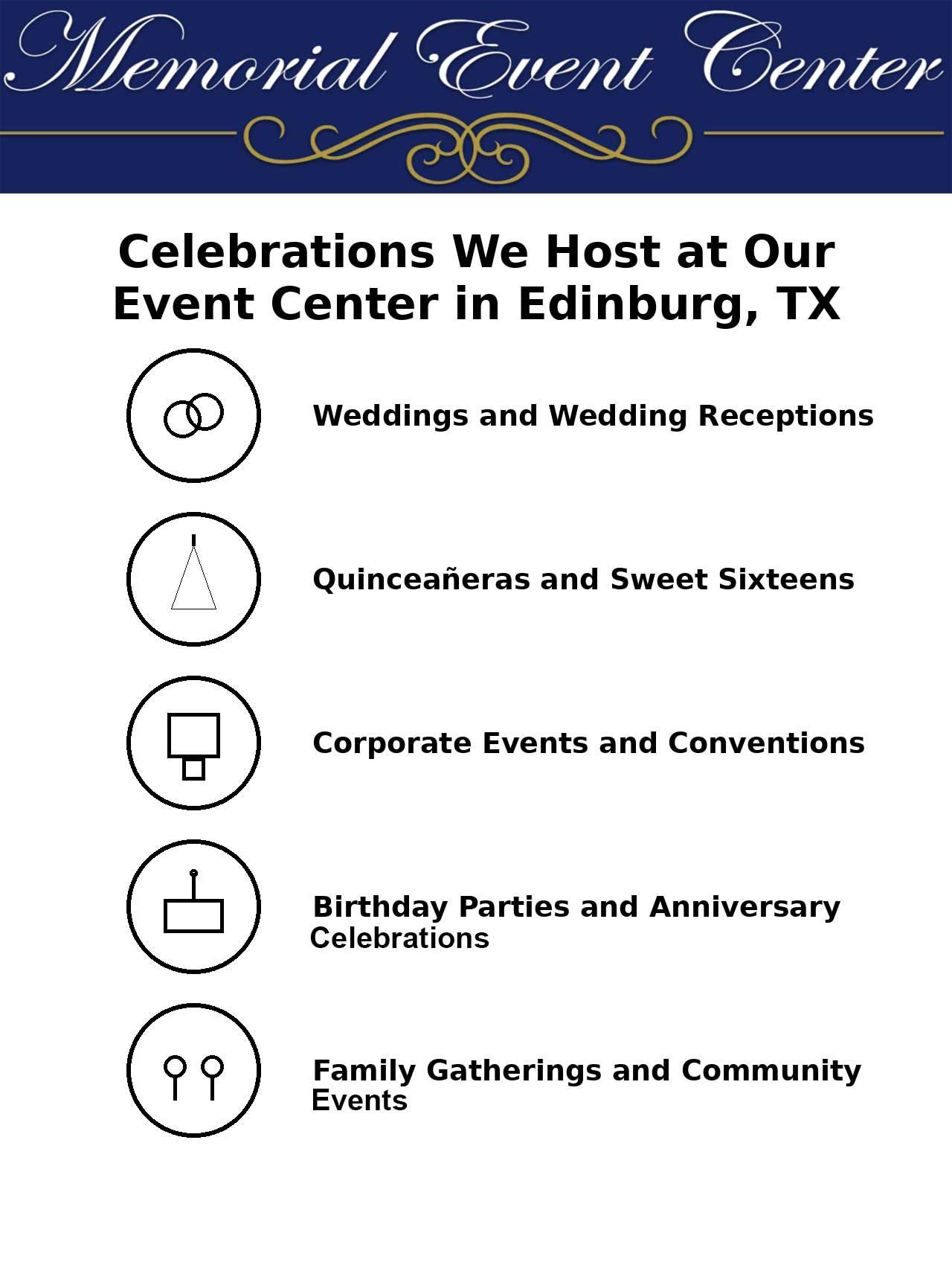 Celebrations We Host at Our Event Center in Edinburg, TX