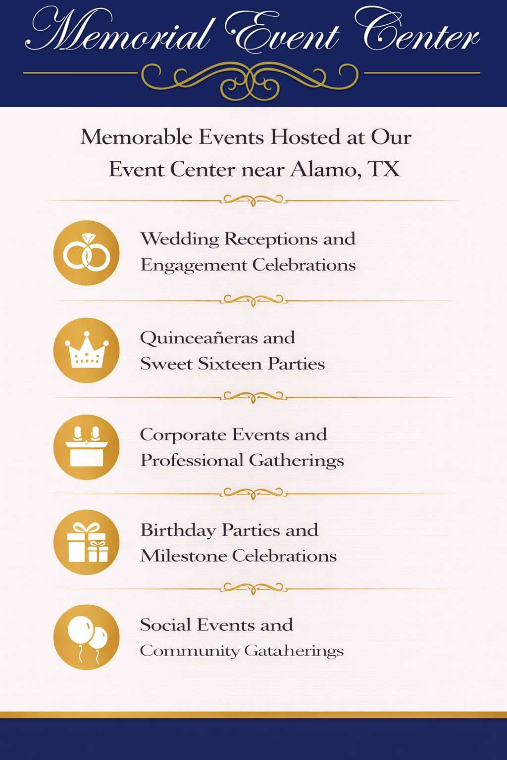 Memorable Events Hosted at Our Event Center near Alamo, TX