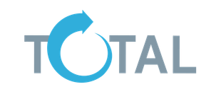 A logo for total with a blue arrow in the middle.