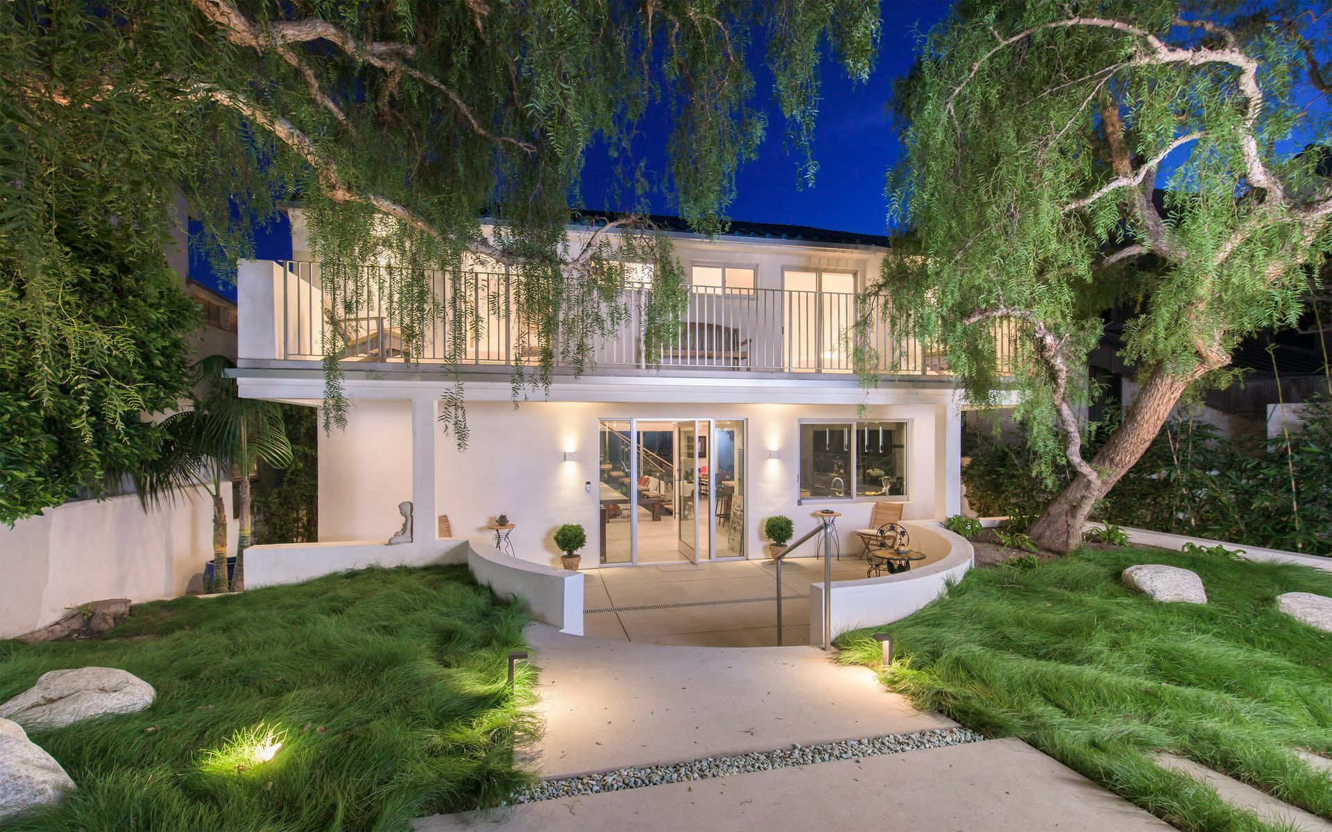 The entryway to the Broad Beach Modern remodel in Malibu, CA