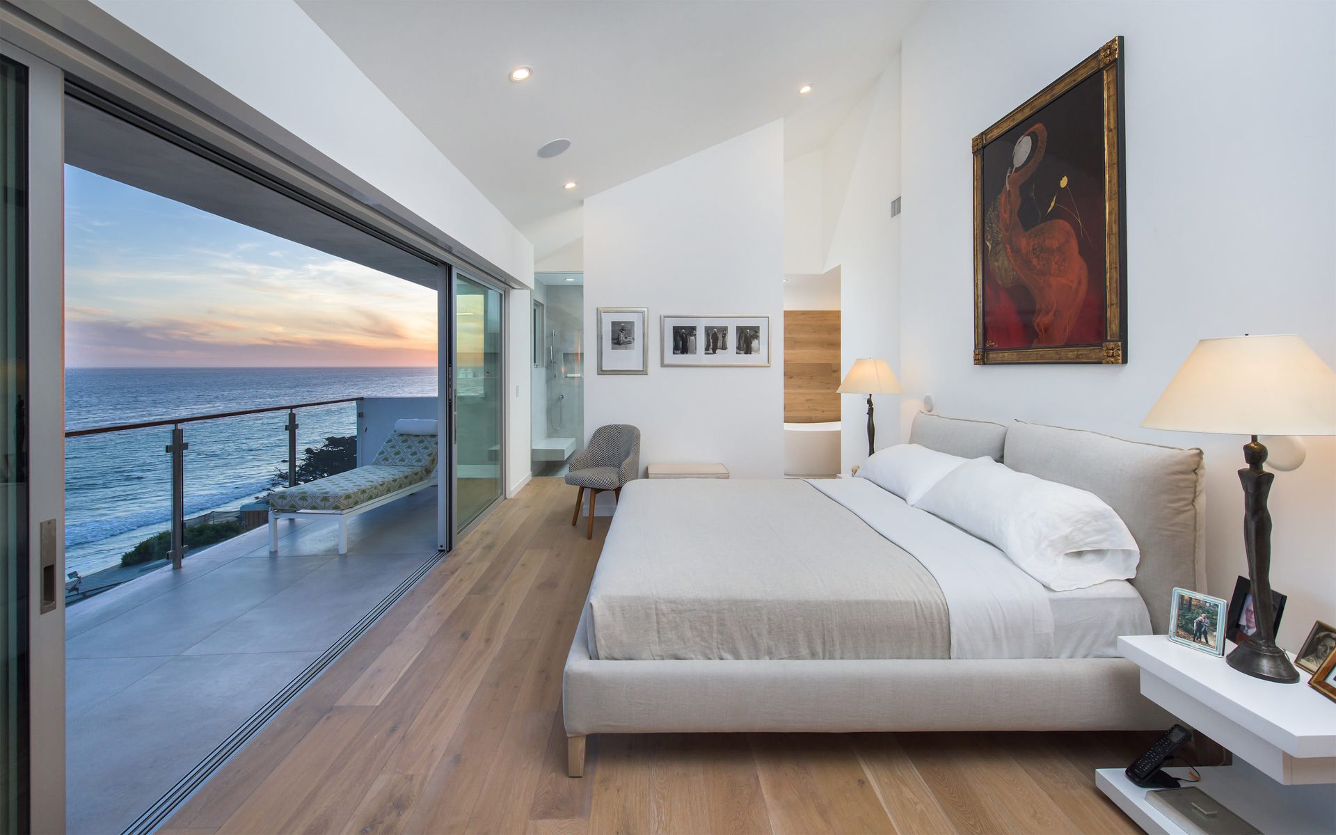 The entryway to the Broad Beach Modern remodel in Malibu, CA