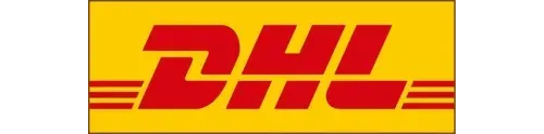 DHL logo in red and yellow.
