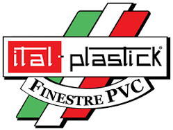 Logo per Ital Plastick con i colori della bandiera italiana, il nome del marchio e la scritta