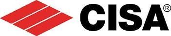 Il logo CISA presenta tre parallelogrammi rossi sovrapposti accanto alla scritta nera