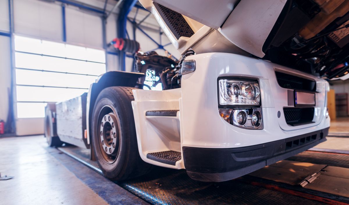 Truck is Being Repaired in a Garage — Columbus, NJ — A1 Auto & Truck Repair Inc Truck is Being Repaired in a Garage — Columbus, NJ — A1 Auto & Truck Repair Inc