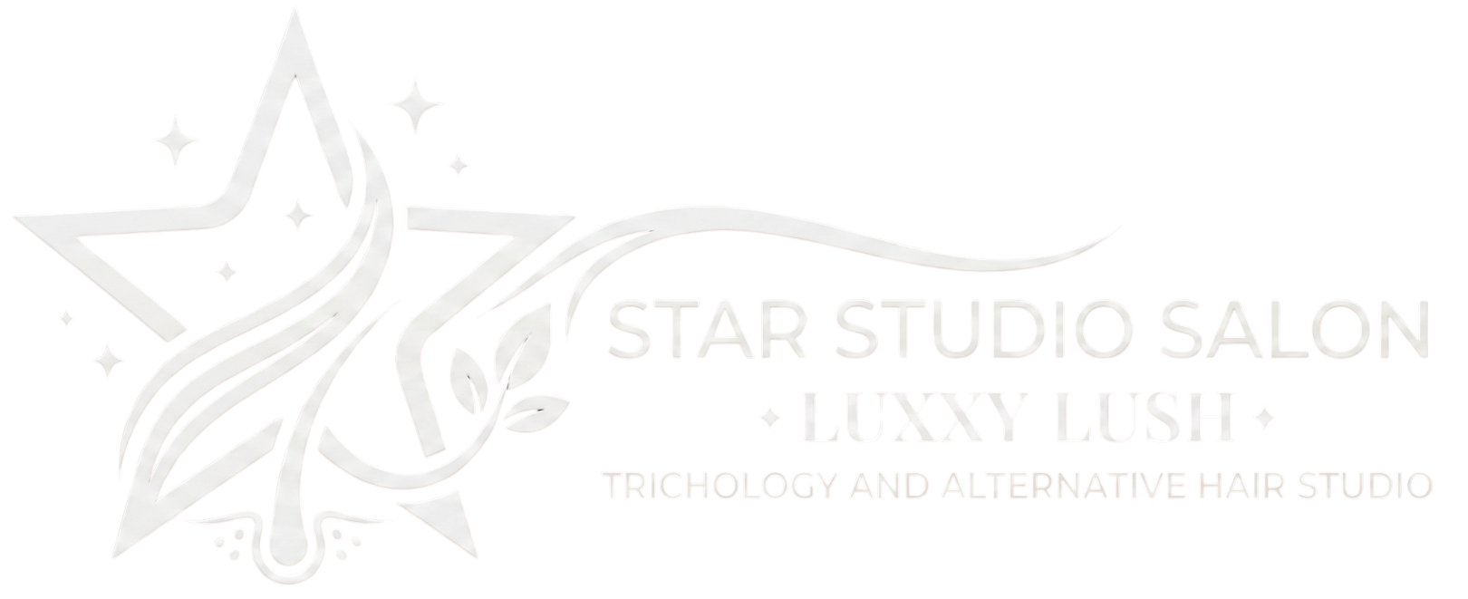 Star Studio Salon Luxxy Lush Trichology & Alternative Hair White Logo