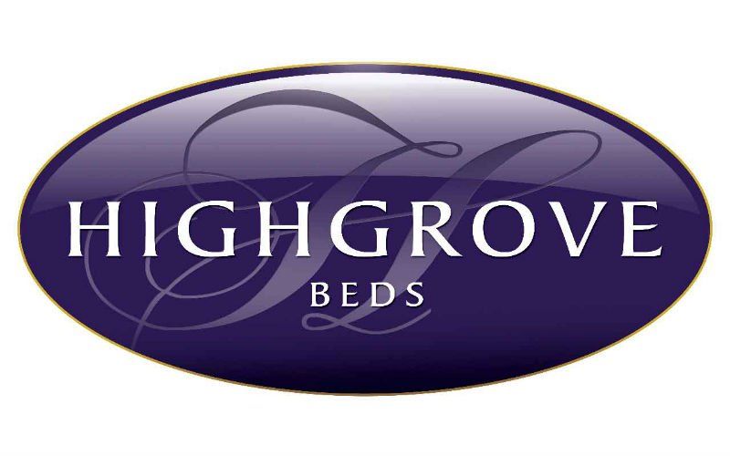 A purple highgrove beds logo on a white background