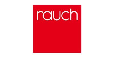 A red square with the word rauch on it.