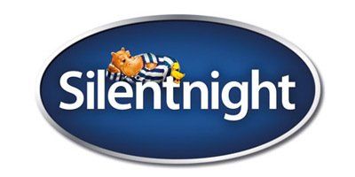 The silentnight logo is a blue oval with animals on it.