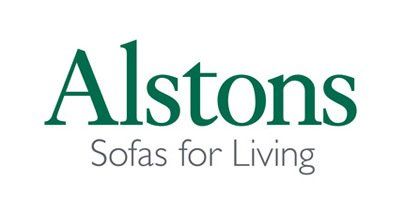 The alstons sofas for living logo is green and white on a white background.