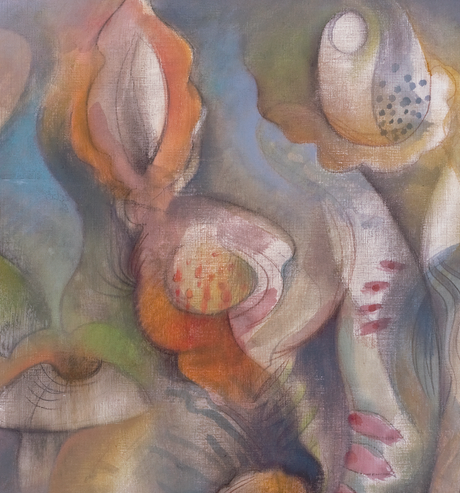 Abstract art depicting the creations from an ancient collective memory Rupert Sheldrake called Morphic Resonance, art created by Armen Kojoyian