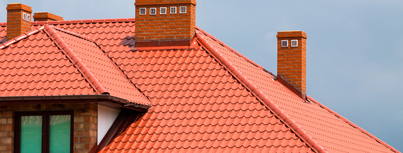 Raining on a tiled roof