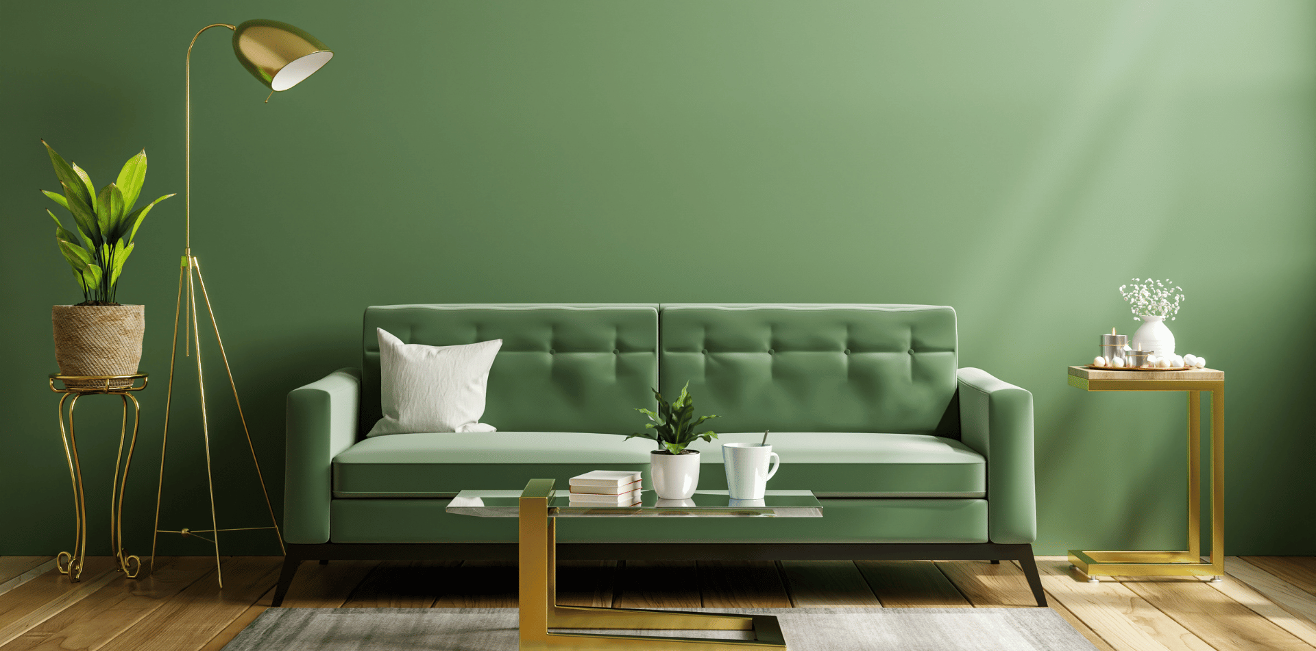 Green wallpaper wall