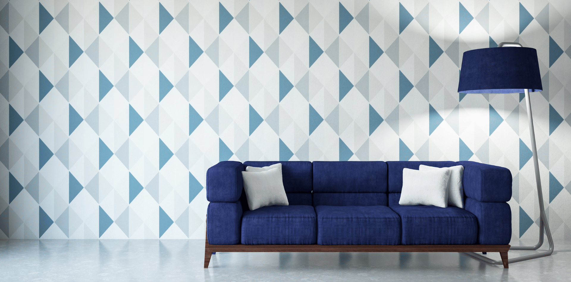 Luxury Loungeroom with wallpaper