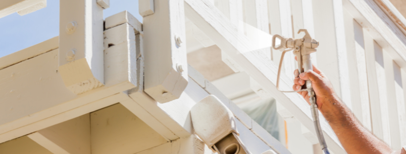 spray painting deck rails