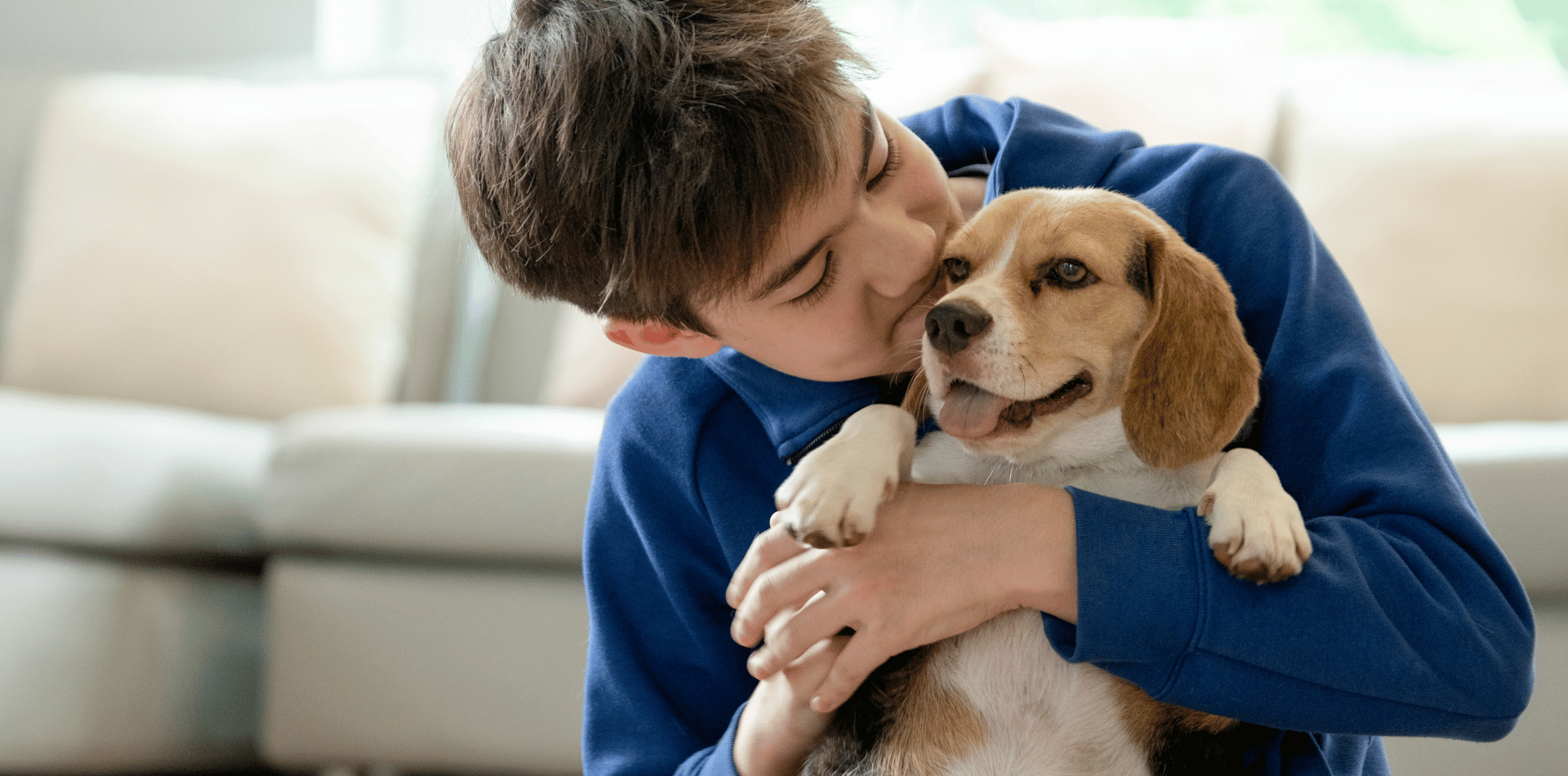 Young boy with a dog