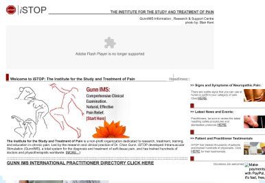 A website for the institute for the study and treatment of pain