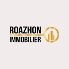 Roazhon Immobilier logo in black and gold on a white background