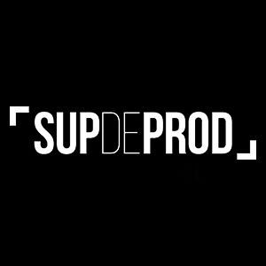 White “SUPDEPROD” logo on a black background with corner bracket marks.