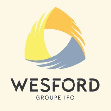 WESFORD GROUPE IFC logo with yellow and blue triangular swoosh above black text on a light background