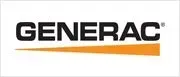 Generac logo in black with an orange swoosh beneath it
