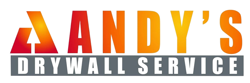 Logo for Andy’s Drywall Service with orange and gray text on a white background