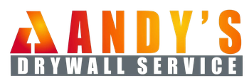 Logo for Andy’s Drywall Service with orange and gray text on a white background