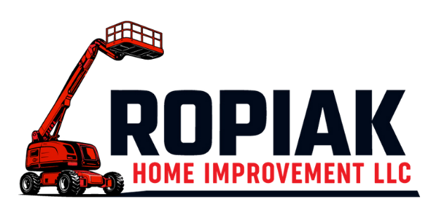 Red boom lift with 