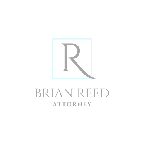 Logo of Brian Reed Attorney: a gray 