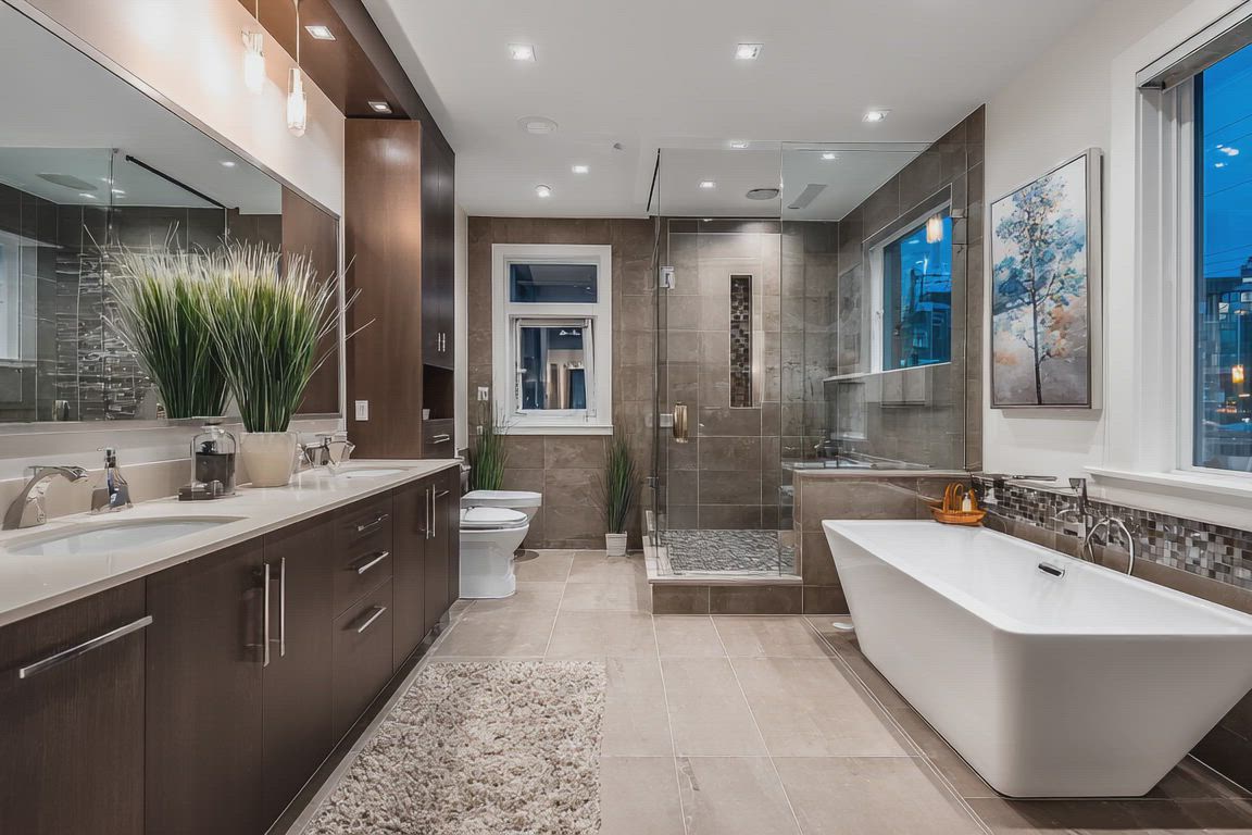 Heated tile floor installation as part of Coquitlam bathroom renovations  including Schluter systems, programmable thermostats, and energy-efficient  bathroom upgrades. Coquitlam bathroom remodeling ...