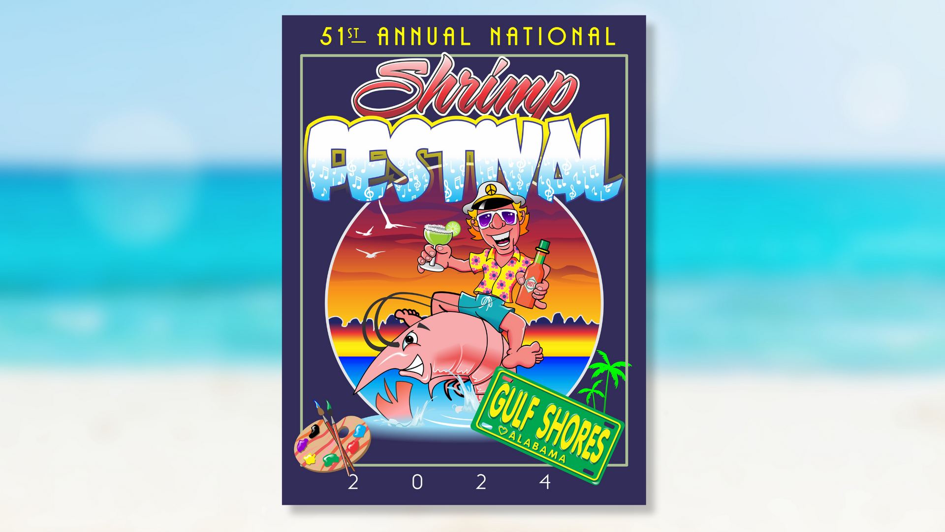 Jimmy Buffett-Inspired Poster Wins the 2024 National Shrimp Fest Contest