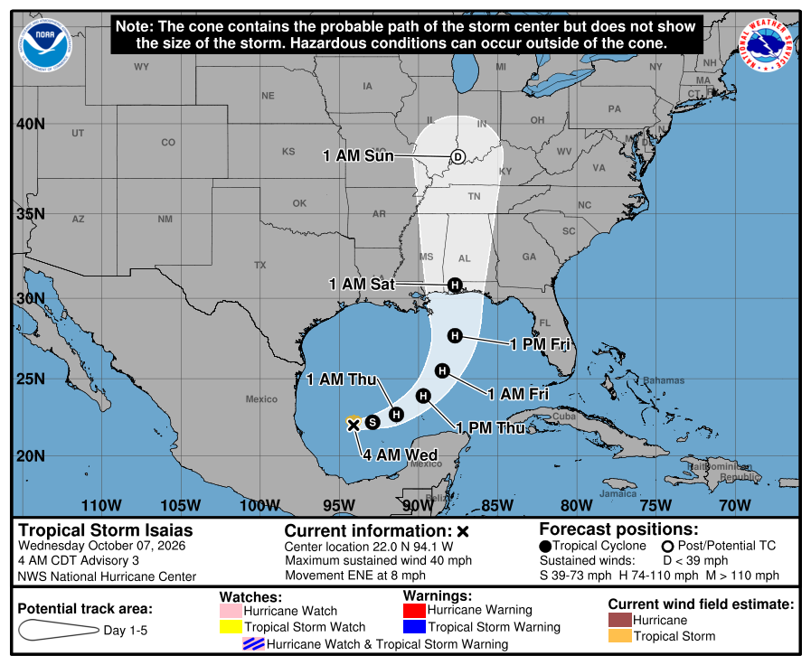 National Hurricane Center Advisory 3