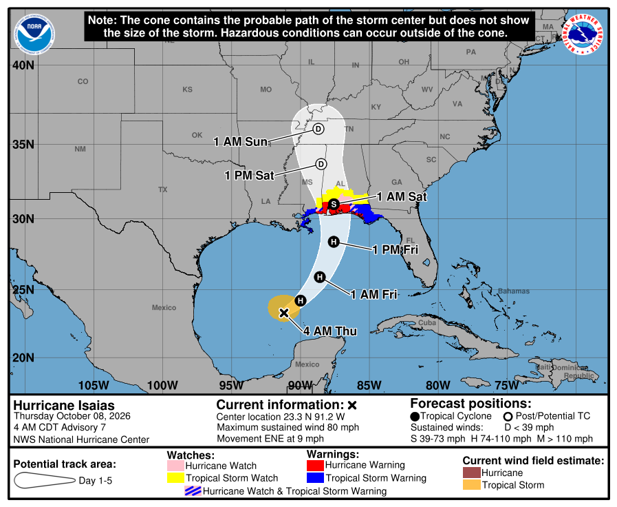 October 8, 2026, 4 AM Advisory