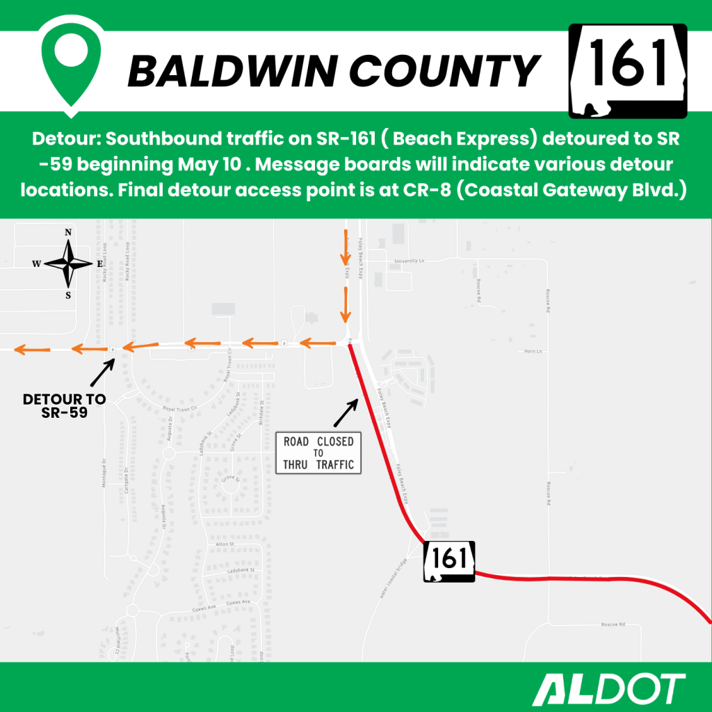 ALDOT Sets Detour Ahead Of New ICW Bridge Traffic Shift