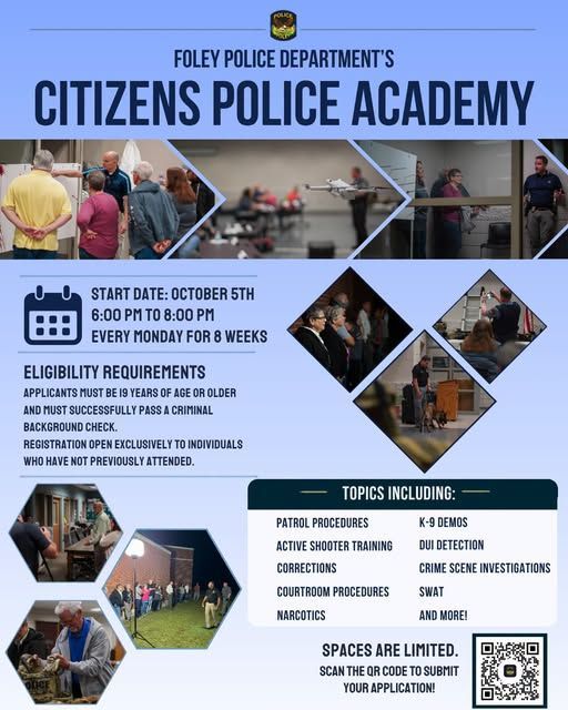 Foley Police Citizen's Academy Info