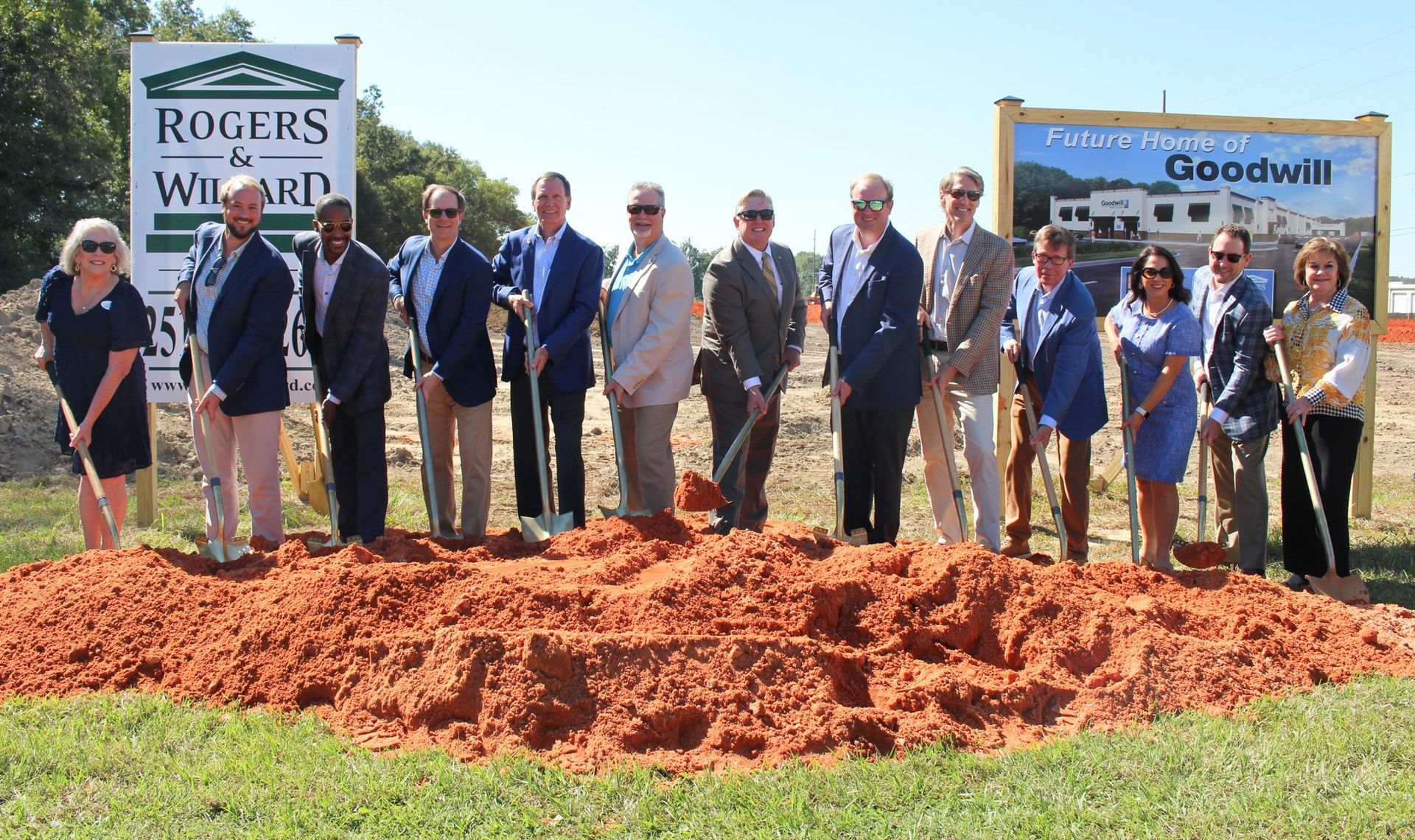 Foley Mayor Ralph Hellich speaks at the groundbreaking ceremony for the new Goodwill center under construction on East Azalea Avenue. The 50,000-square-foot Foley facility will be a training center as well as store site.