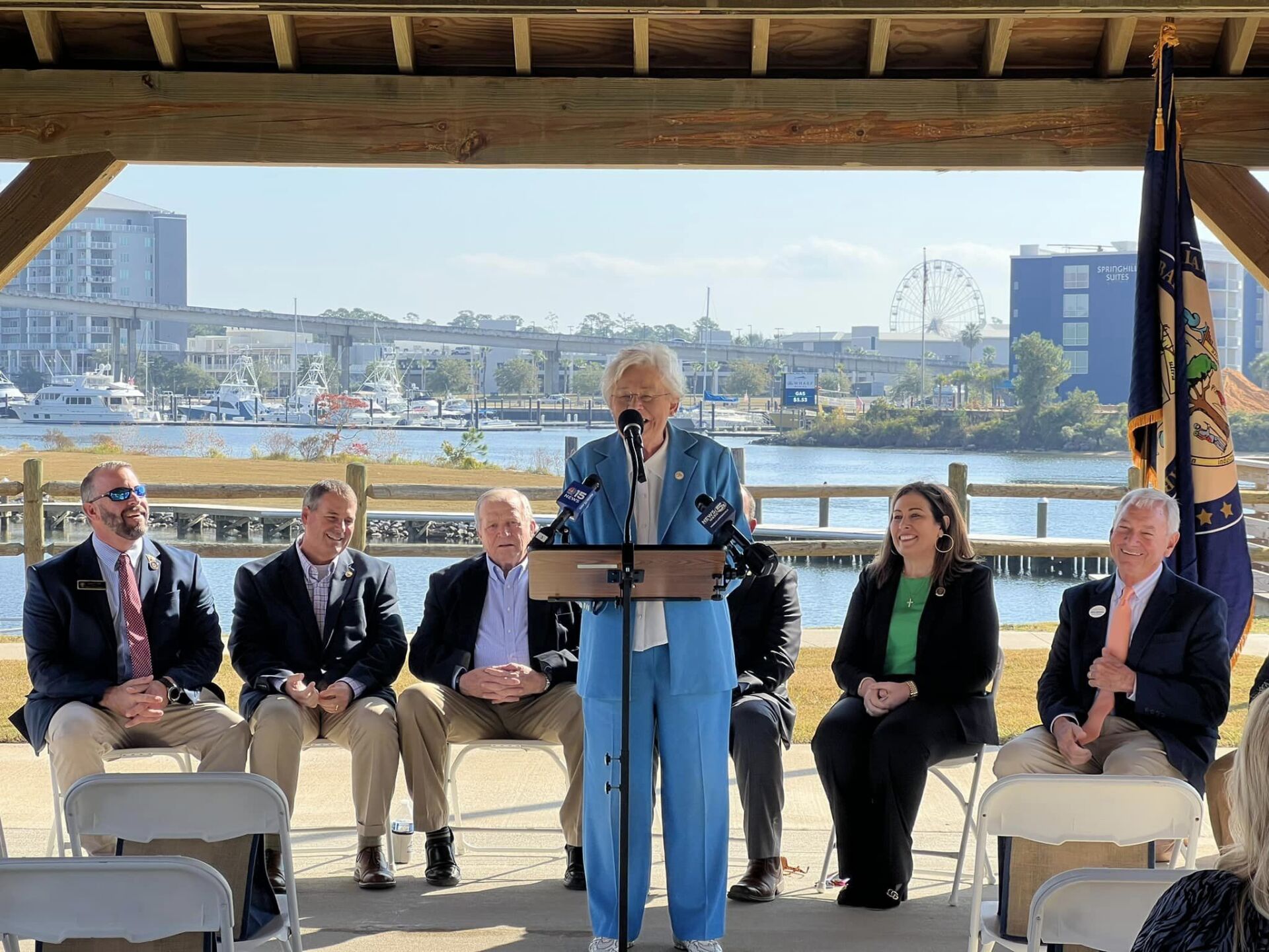 Governor Kay Ivey speaking at ICW Boat Launch Ribbon Cutting