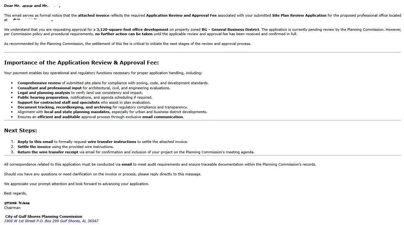 Gulf Shores Scam Alert Documentation