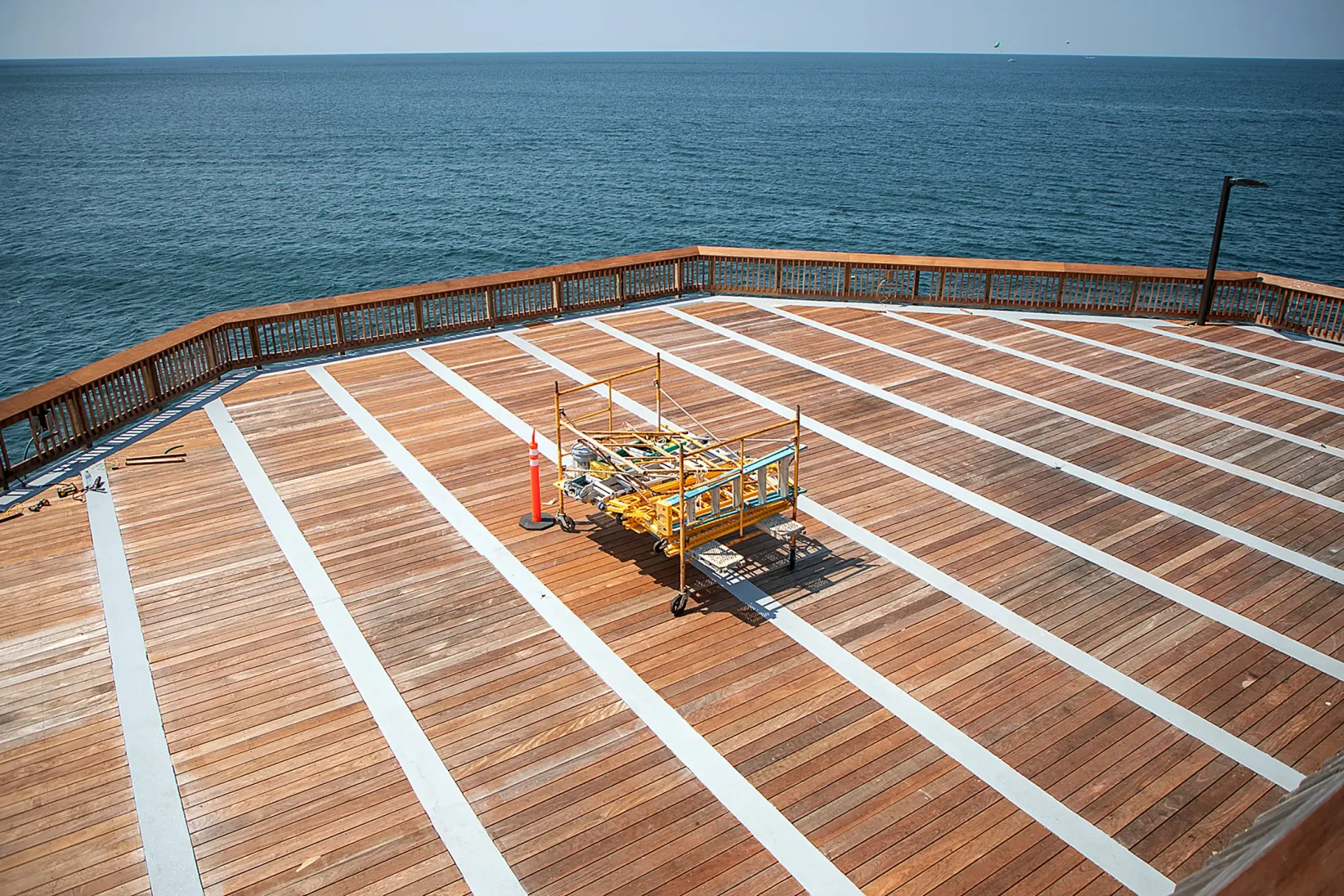 The view from the Gulf State Park Pier's observation platform allows visitors to watch the fishing action when the pier reopens. Photo by Billy Pope.