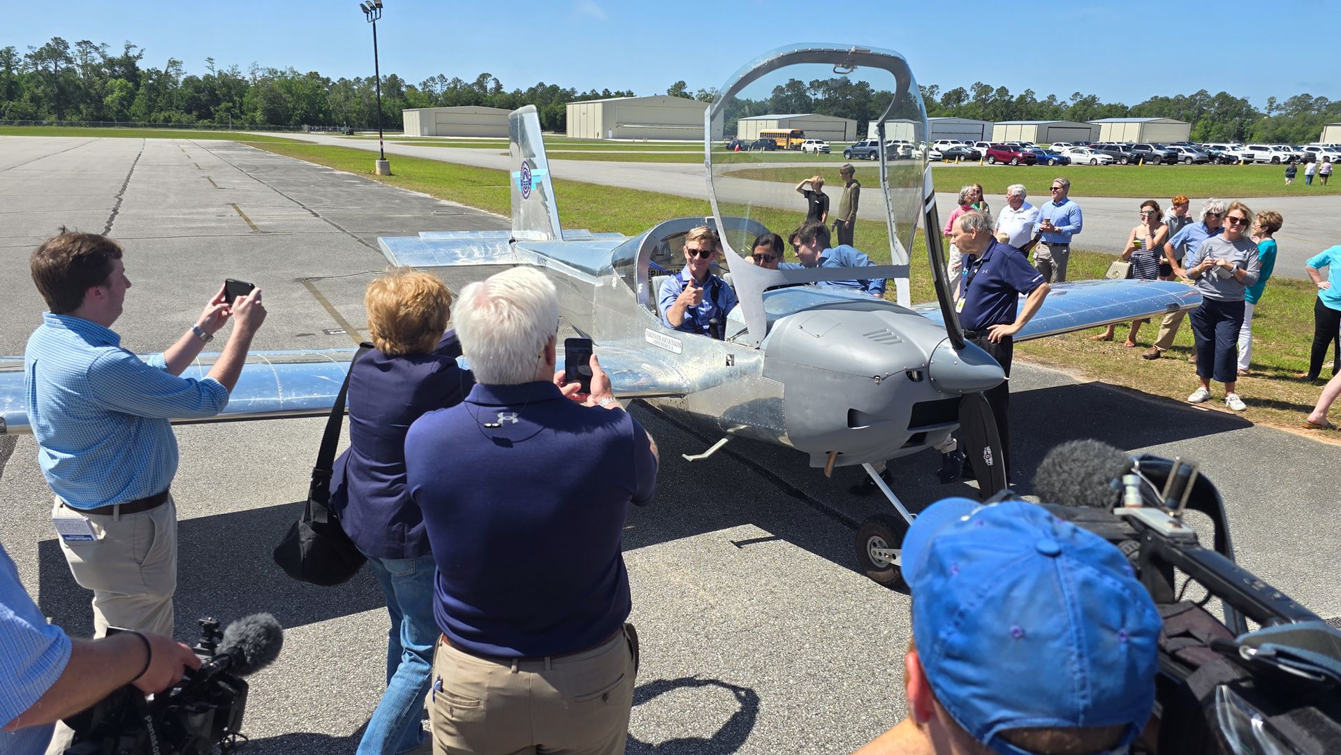 Haley Kellogg piloted the first flight with Dr. Mackey
