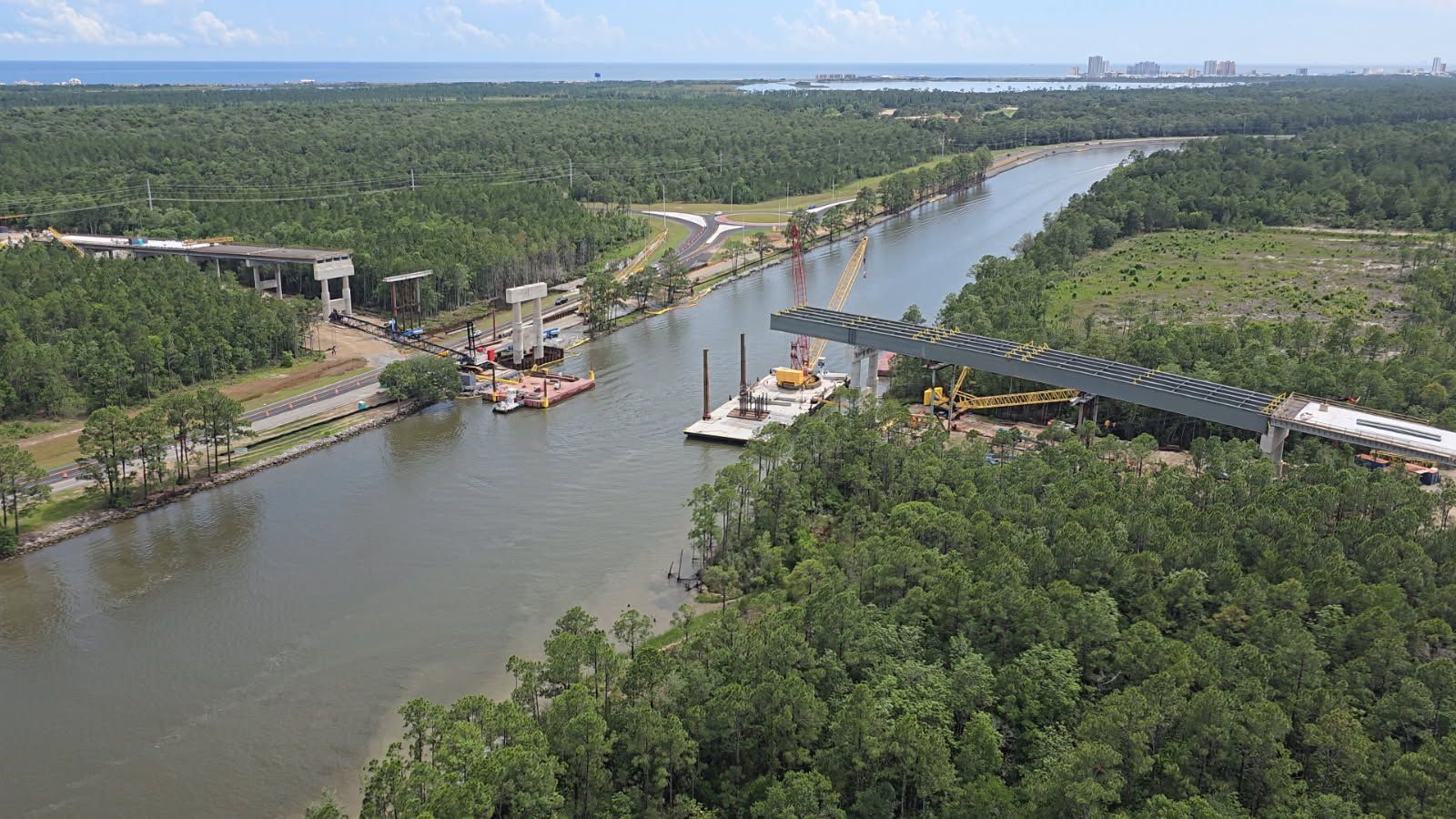 Intracoastal Waterway Bridge Project - Photo by R. Ken Cooper flying with Lost Bay Helicopters