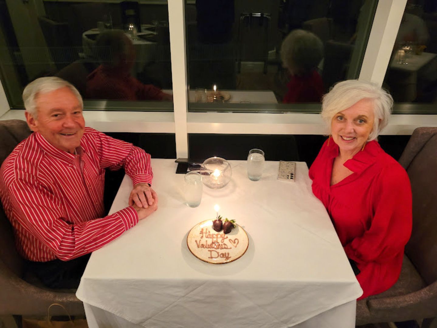 Jerry & Yo Johnson Enjoying a Valentine's Day Dinner
