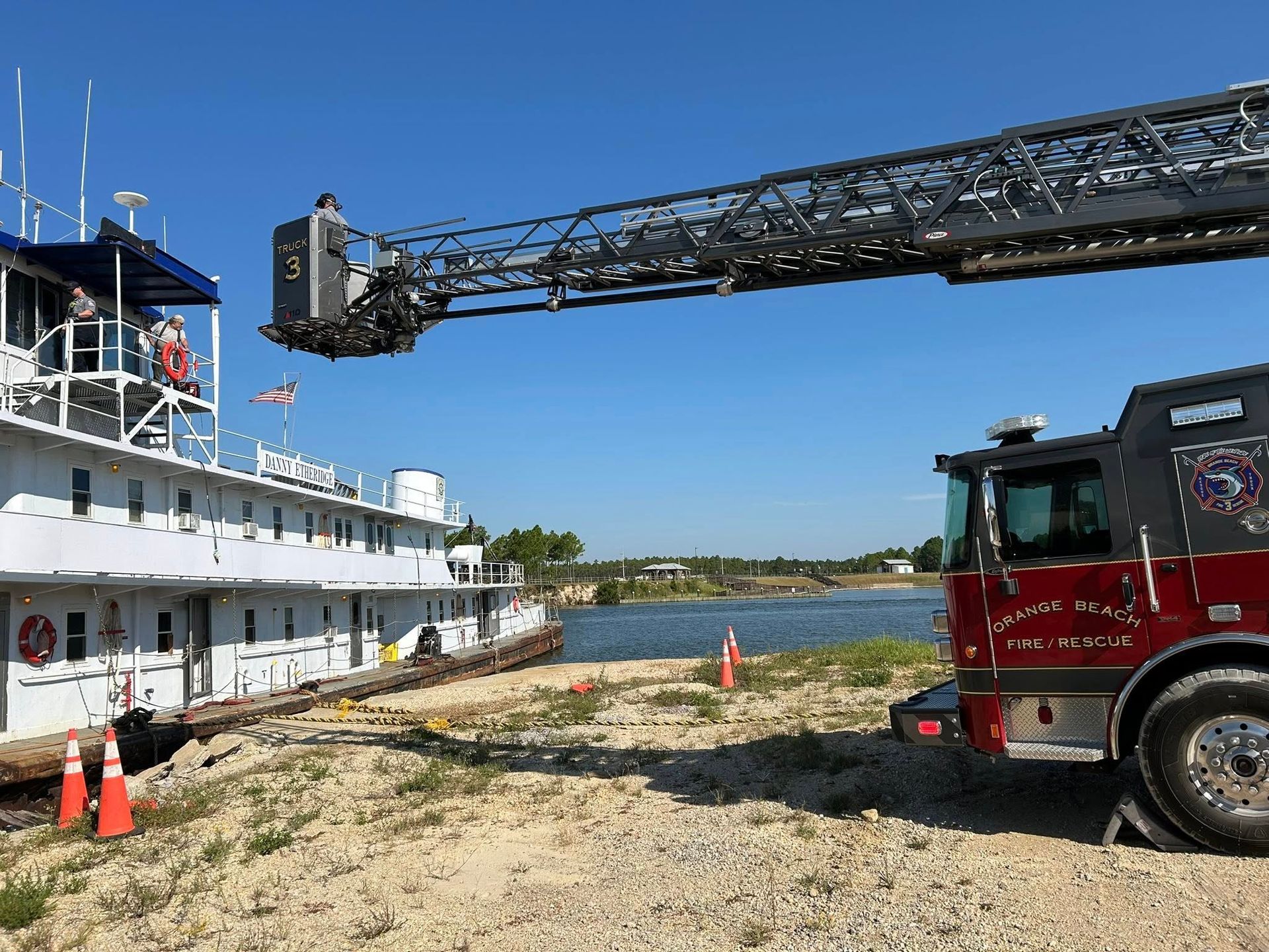 Orange Beach Fire Rescue Tug Boat Rescue on Intracoastal Waterway