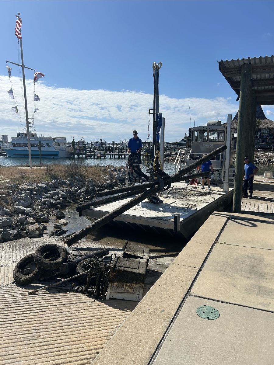 Orange Beach Shoreline Cleanup Barge Debris