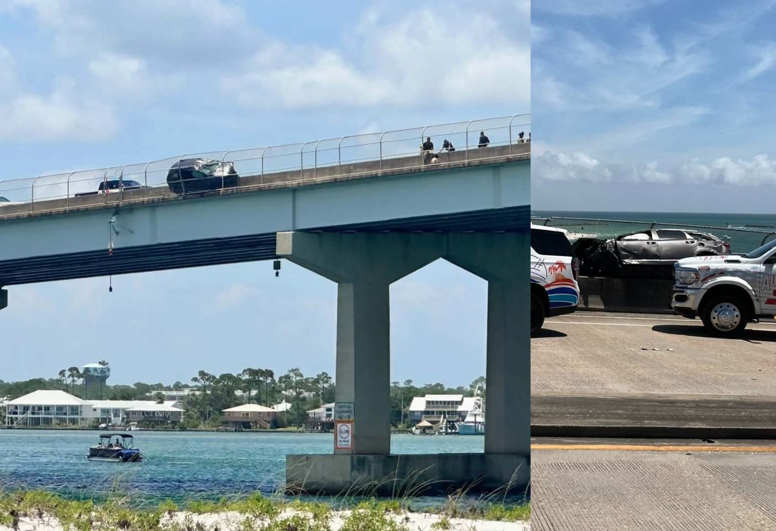 Accident at the top of the Perdido Pass Bridge - Photos posted on the OBA Facebook Page