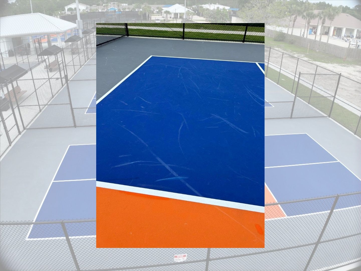 E-bike Damage to Pickleball Court