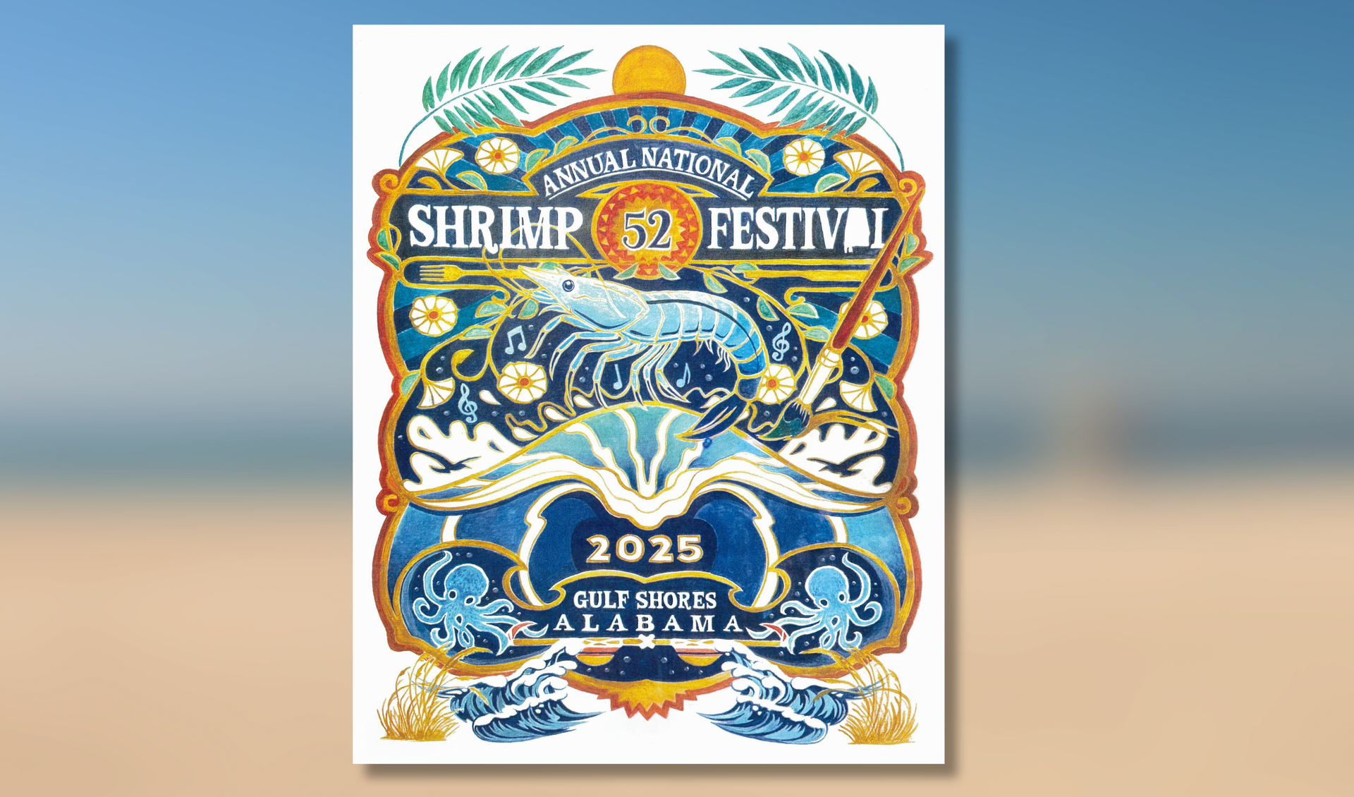 Local Artist Captures Shrimp Festival Poster Contest with a Vibrant Design