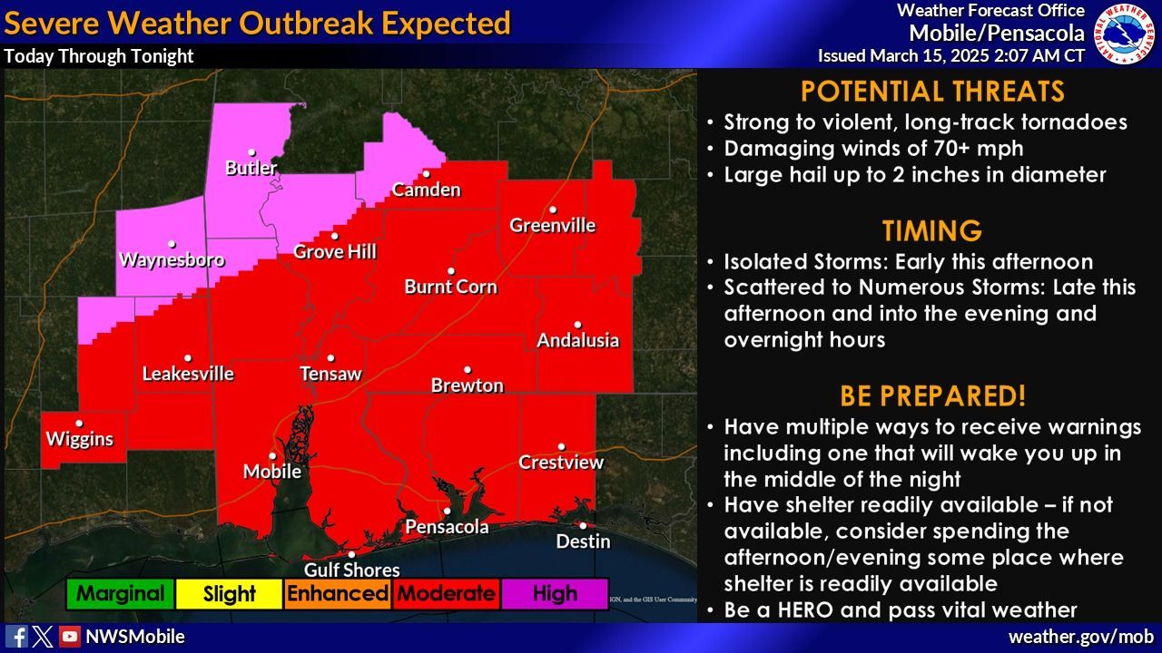 Severe Weather Outbreak Expected