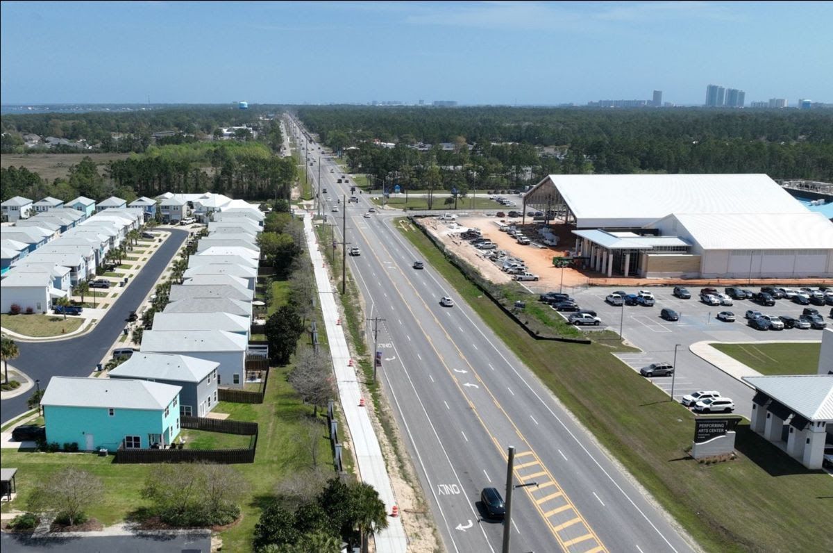 New Multi-Use Path across Canal Road from the Orange Beach High School